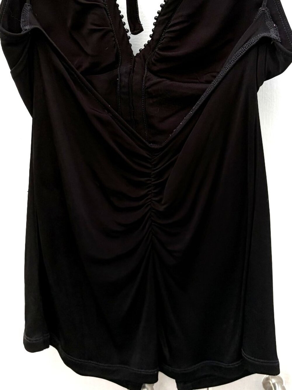 GUESS Black Beaded Halter Party Top S Y2K 2000s - Picture 6 of 9